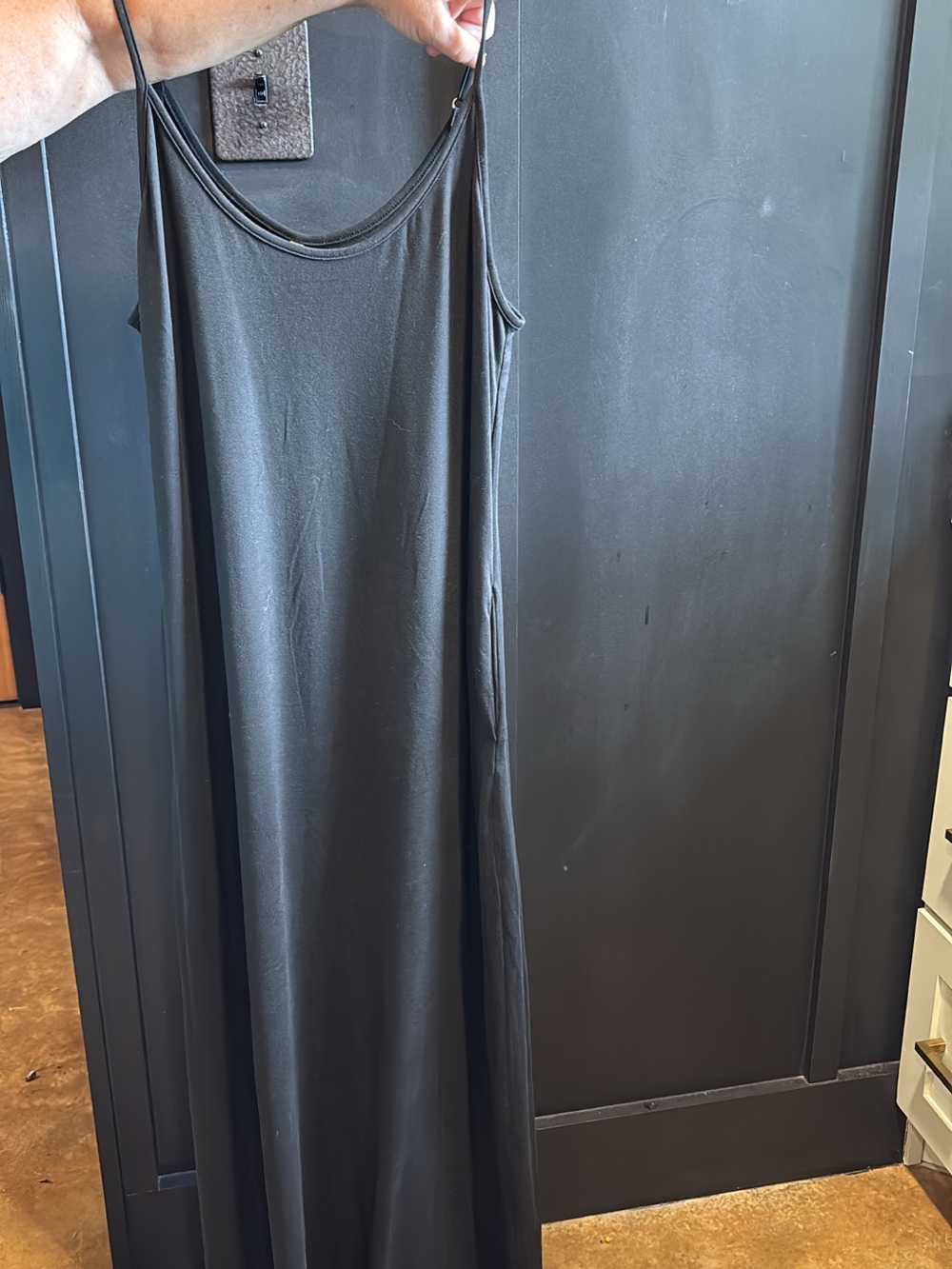 Women's Black Dress! Comfy stretchy t-shirt style material W/ POCKETS!